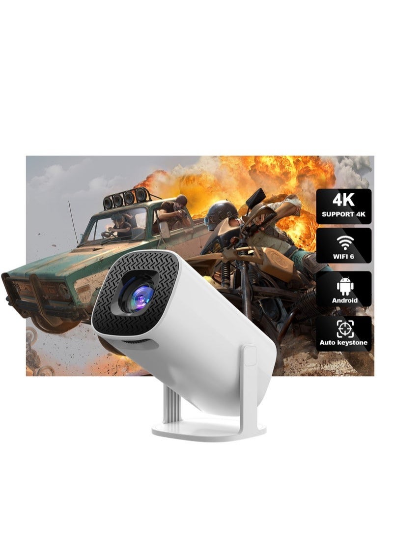 غاز بروجيكتور ميني ذكي أندرويد – نظام Android 11، دقة HD 720P (يدعم 4K)، مدخل HDMI، واي فاي مزدوج 2.4G/5G، بلوتوث، مثالي للسينما المنزلية والعروض المكتبية – أبيض - Image 1