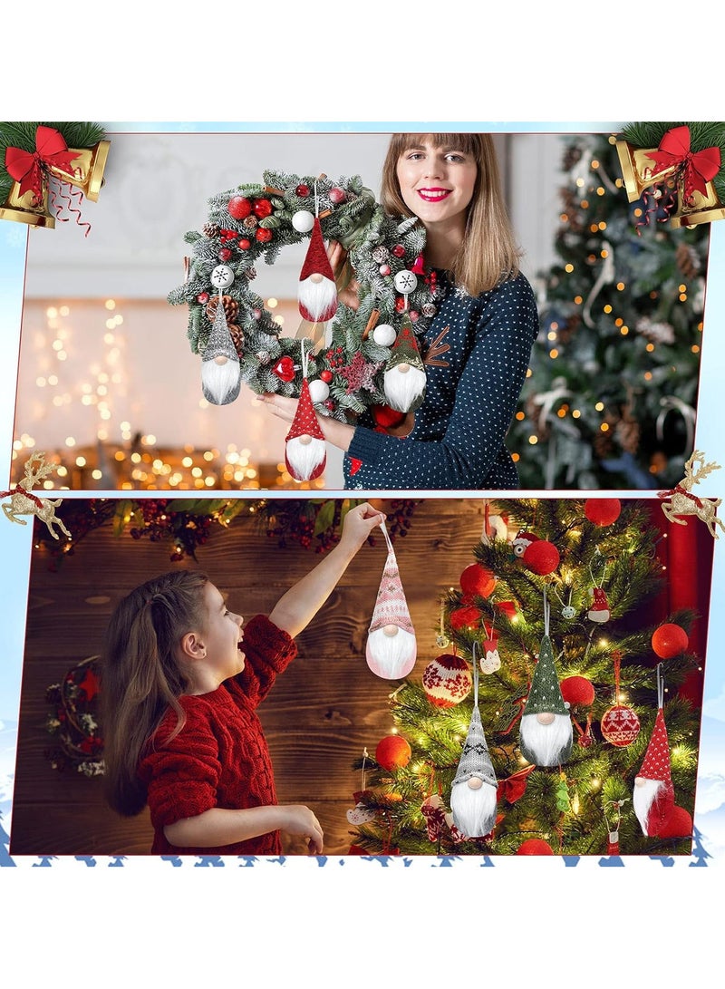 AUTOYSUR Christmas Ornaments Hanging Gnome Christmas Decorations, Christmas Decor Lovely Faceless Doll Plush Gnomes Santa Doll Xmas Dolls for Christmas Tree Decorations (green) - Image 4