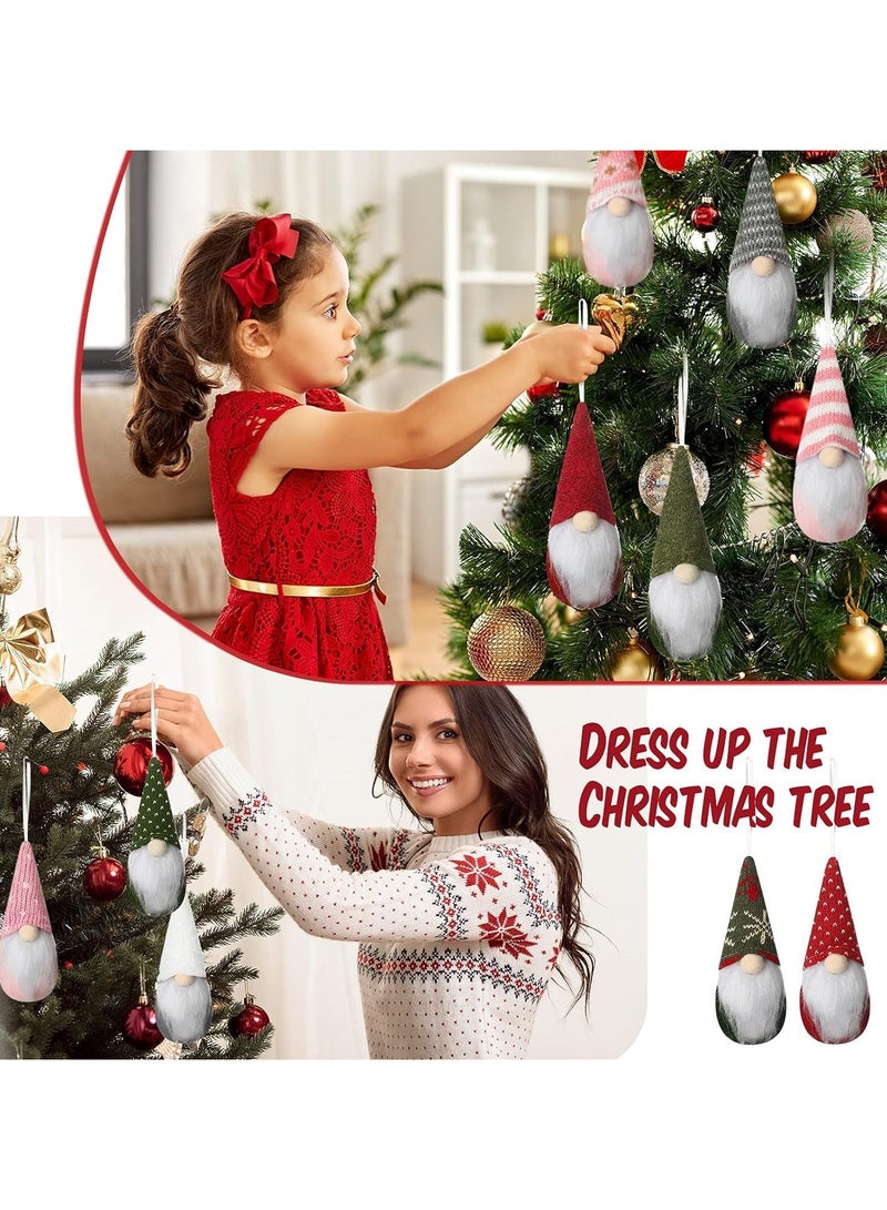 AUTOYSUR Christmas Ornaments Hanging Gnome Christmas Decorations, Christmas Decor Lovely Faceless Doll Plush Gnomes Santa Doll Xmas Dolls for Christmas Tree Decorations (green) - Image 5