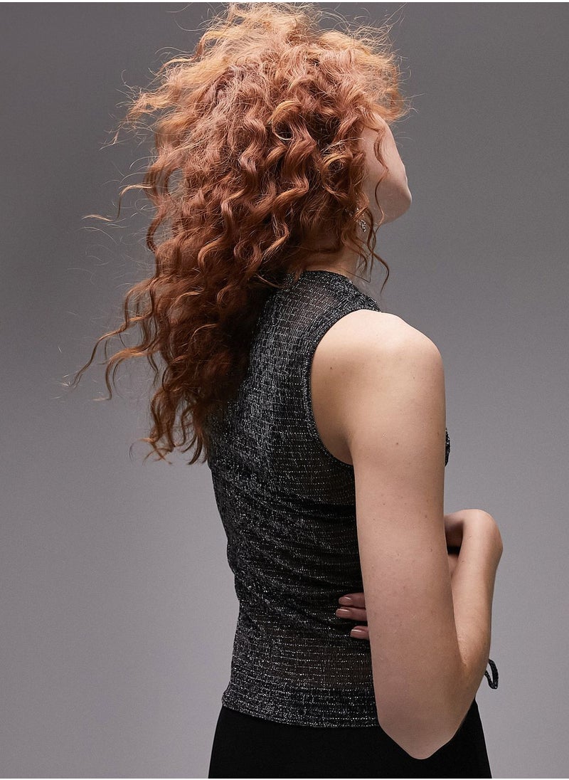 TOPSHOP - Ruched Tie Detail Tank Top - Image 1