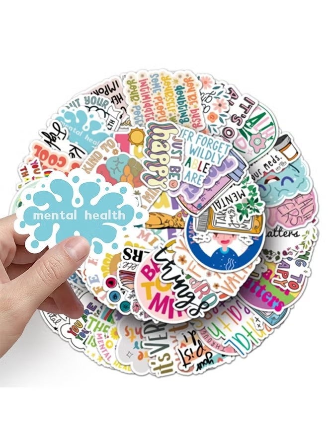 100Pcs Mental Health Stickers Mental Health Matters Awareness Vinyl Laptops Decals Kids Teens Adults Gifts Therapist Water Bottles Bumper Helmet Book Decorative Doctor Reward Stickers - Image 3