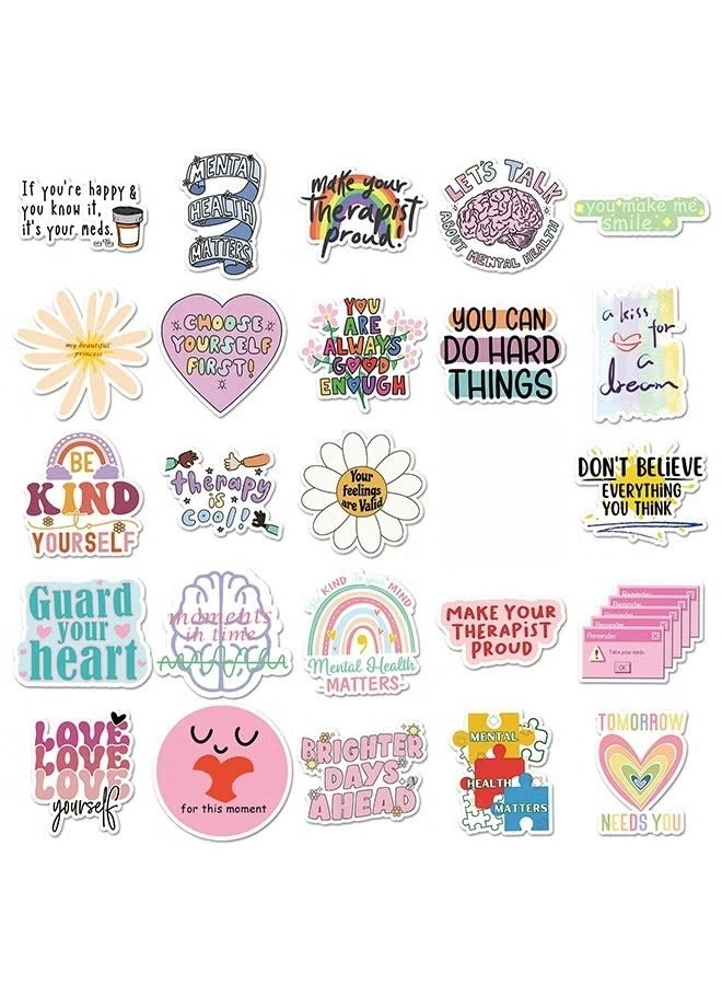 100Pcs Mental Health Stickers Mental Health Matters Awareness Vinyl Laptops Decals Kids Teens Adults Gifts Therapist Water Bottles Bumper Helmet Book Decorative Doctor Reward Stickers - Image 4