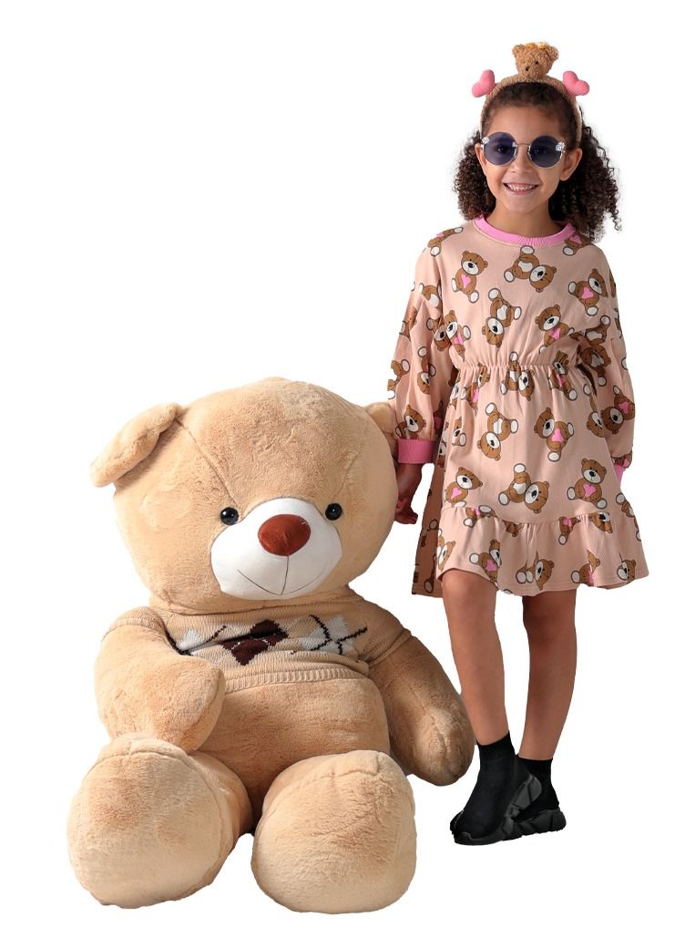 AIKO - فستان سويت بربط طباعة دب للبنات 9-10 سنوات - Image 4