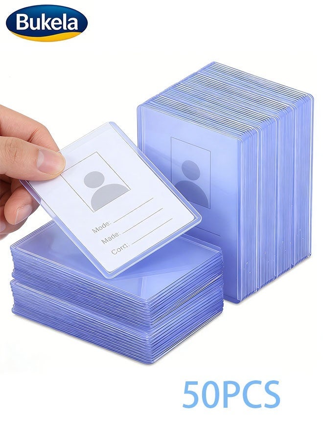 Bukela 50PCS Card Sleeves Hard Plastic for Baseball Protective Holder Trading Cards, Sports Cards 7.7 x 10.1 cm - Image 1