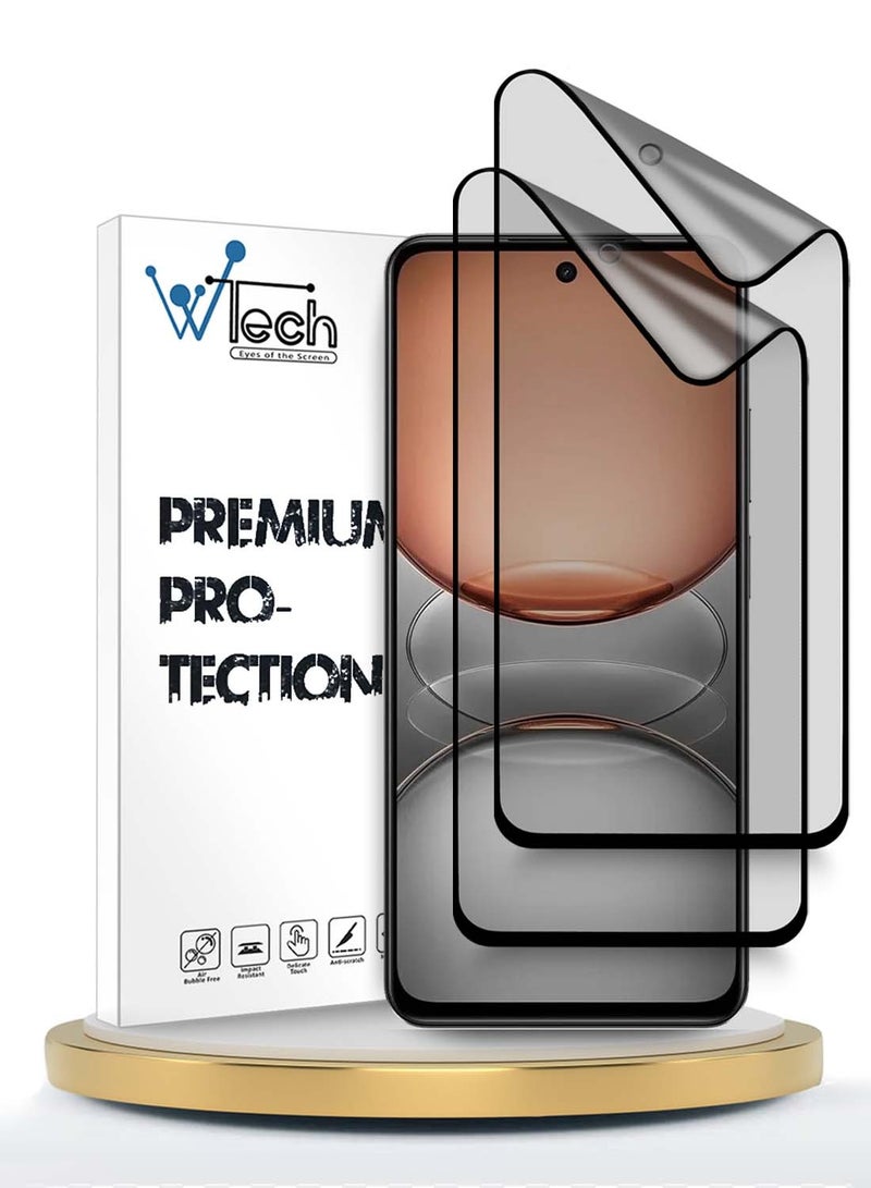 Wtech Realme C75 4G 2024 Premium Nano Ceramic Full Glue Full Cover Matte Flexible Screen Protector 2 Pack - Clear/Black - Image 1