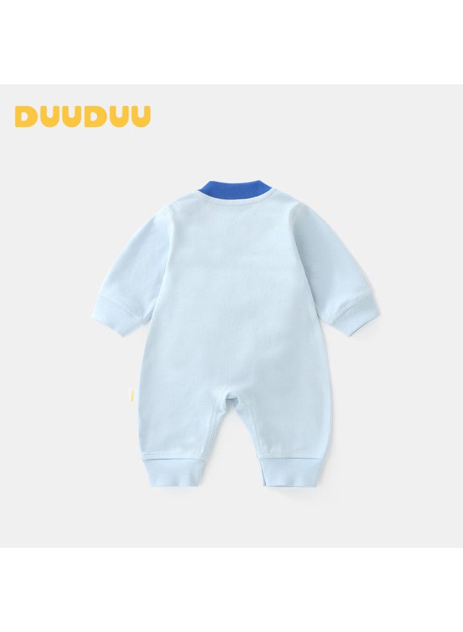 Duuduu Baby Clothes Newborn Onesie Autumn Romper For Baby Boys Boneless Bodysuit Infant Outdoor Wear Blue 90cm - Image 2