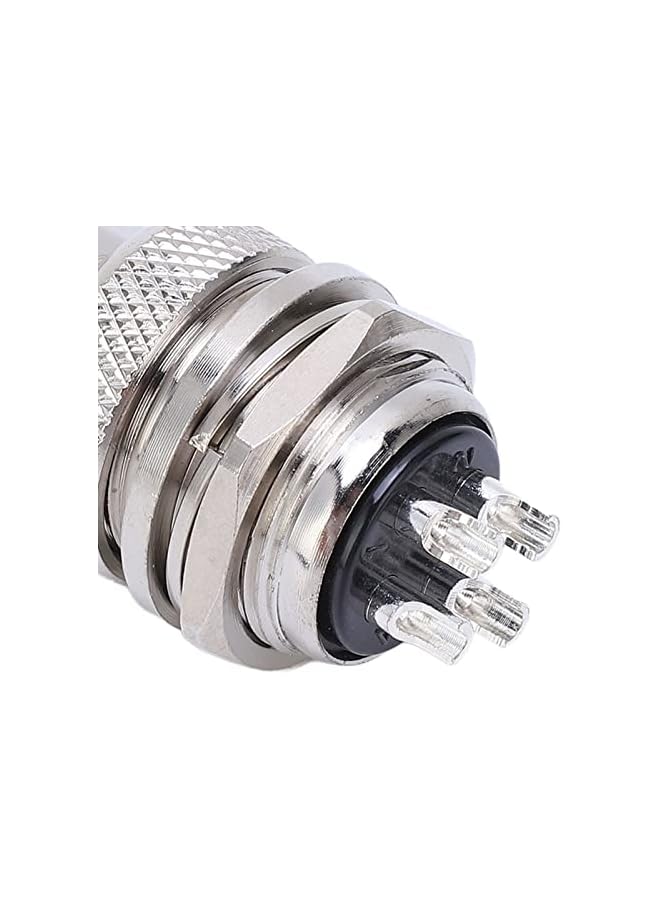The Bros 2pcs Zinc Alloy Aviation Plug Socket Connector Panel Mount Wire Connector Plug 20mm(4 Pin) - Image 3