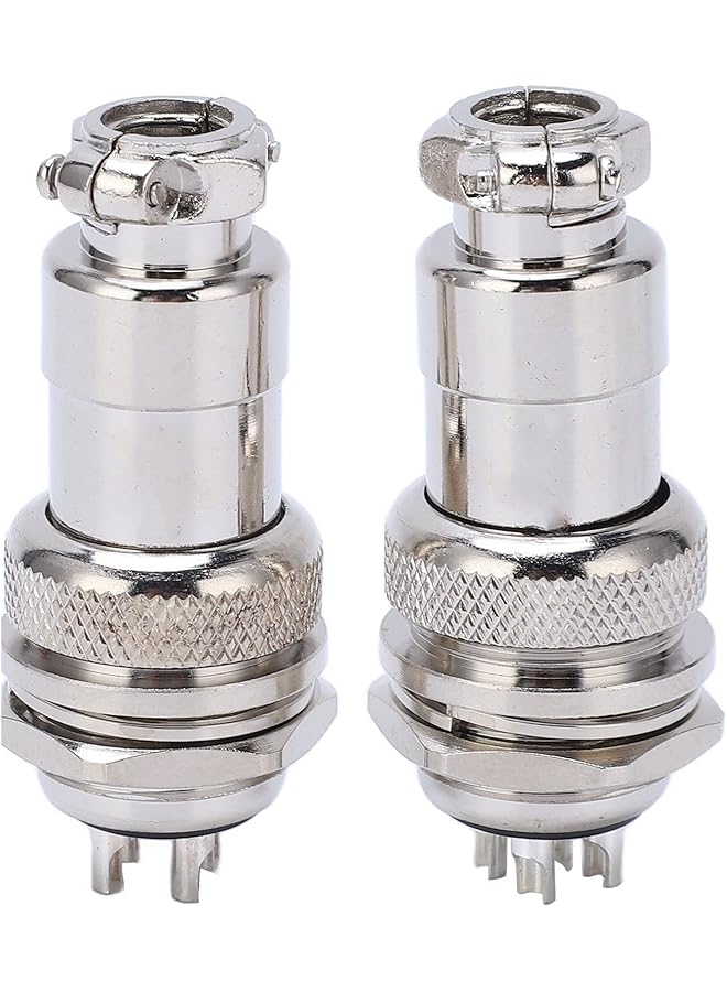 The Bros 2pcs Zinc Alloy Aviation Plug Socket Connector Panel Mount Wire Connector Plug 20mm(4 Pin) - Image 1