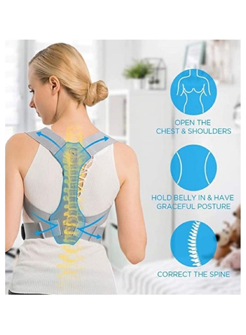 Medical back and shoulder corset to correct sitting and standing postures, with the help of a back support belt to contribute to a good appearance and create confidence. M - Image 3