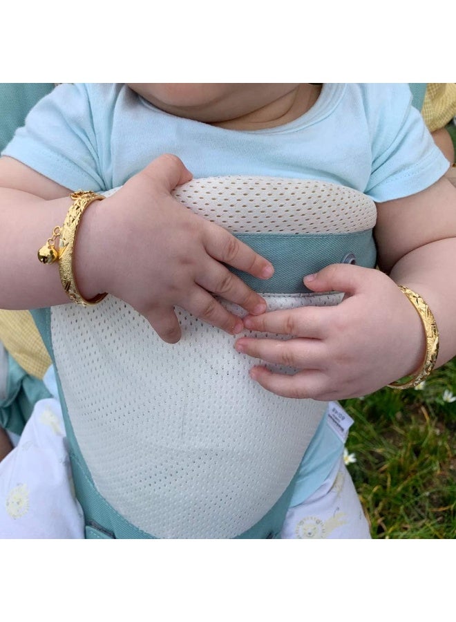 Ethlyn Birthday Gifts for baby 18K Gold plated Mini Size Baby Bangles Bracelet for infants girls boys Stars Bells Heart Jewelry (2pcs/lot) - Image 4