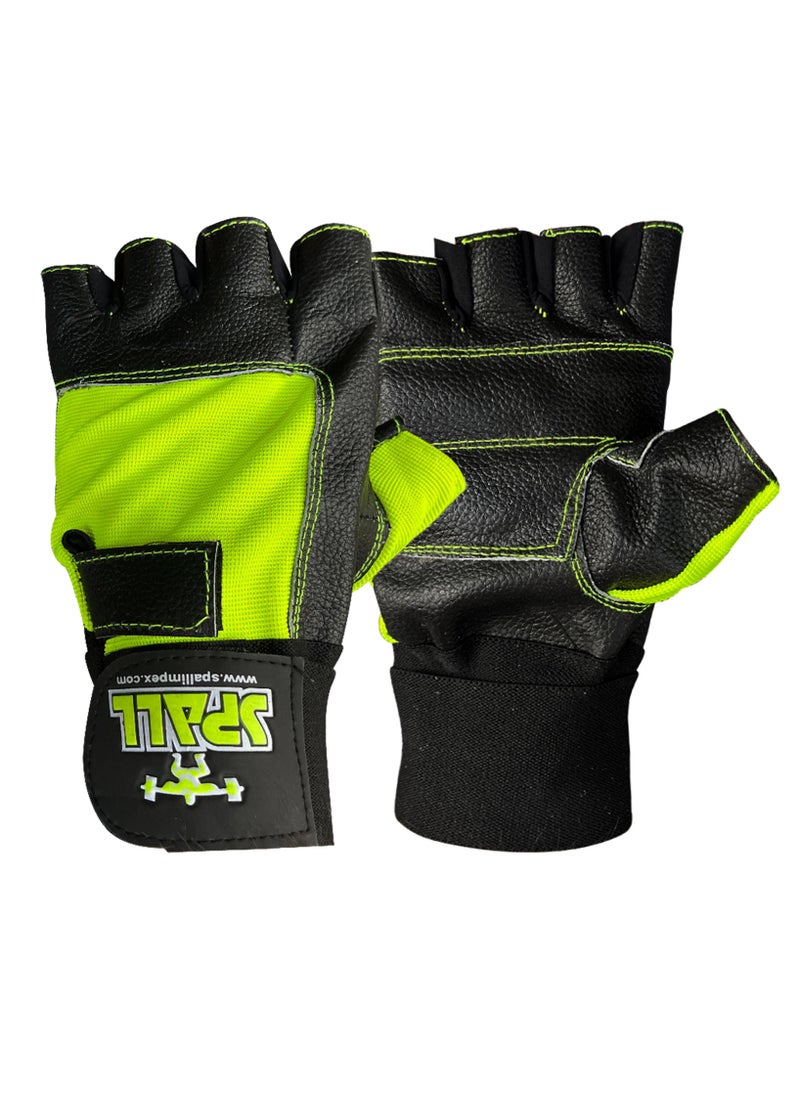 Spall - Weight Lifting Leather Gloves Short Strap Power Lifting Gloves Strong Grip Palm Exercise Fitness Strengthen Gloves Home Gym - Image 1