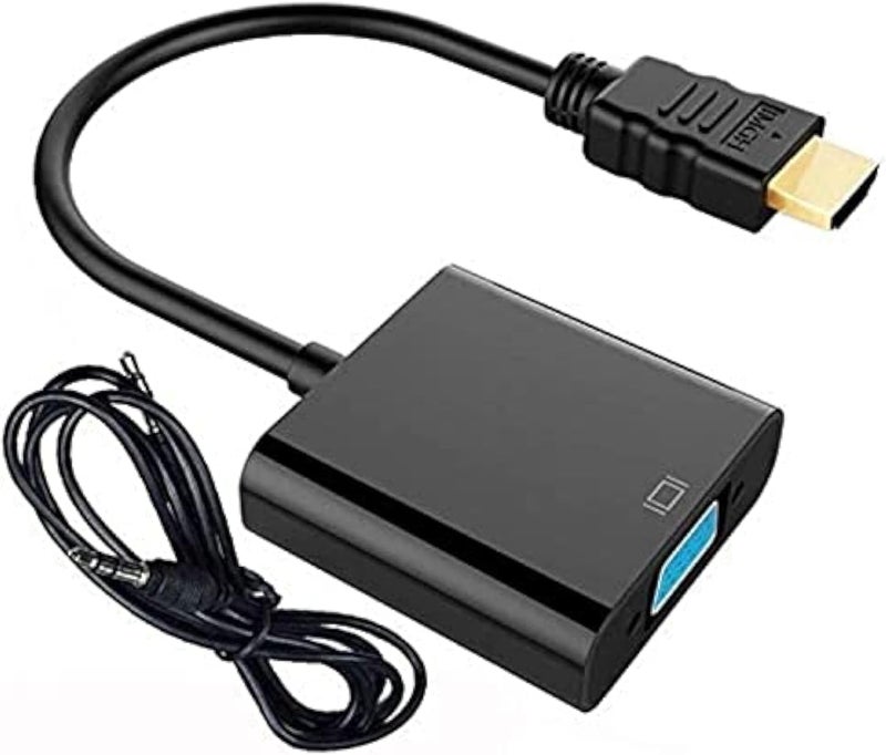 HDMI Male to VGA Female 1080P Video Adapter Cable with Audio for PC, DVD, HDTV - Image 1