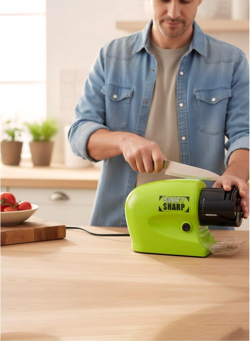 Swifty Sharp Electric Knife Sharpener - Multi-Functional Knife Sharpener, For Knives, Screwdrivers, Scissors & Various Kitchen Tools - Image 2