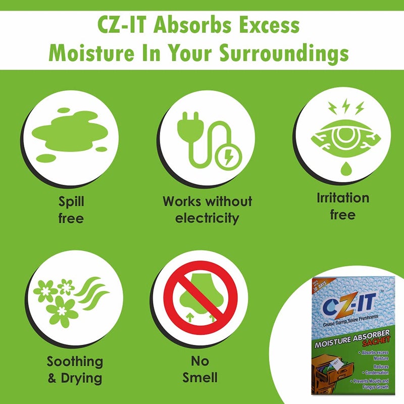 CZ-IT CZIT MOISTURE ABSORBER SACHETS 100g Cease Damp Seize Freshness  - Image 4