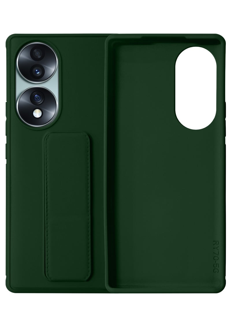 INEIX 3-in-1 Magnetic Wrist Strap Hand Grip with Stand Case Cover for Honor 70-Green - Image 1