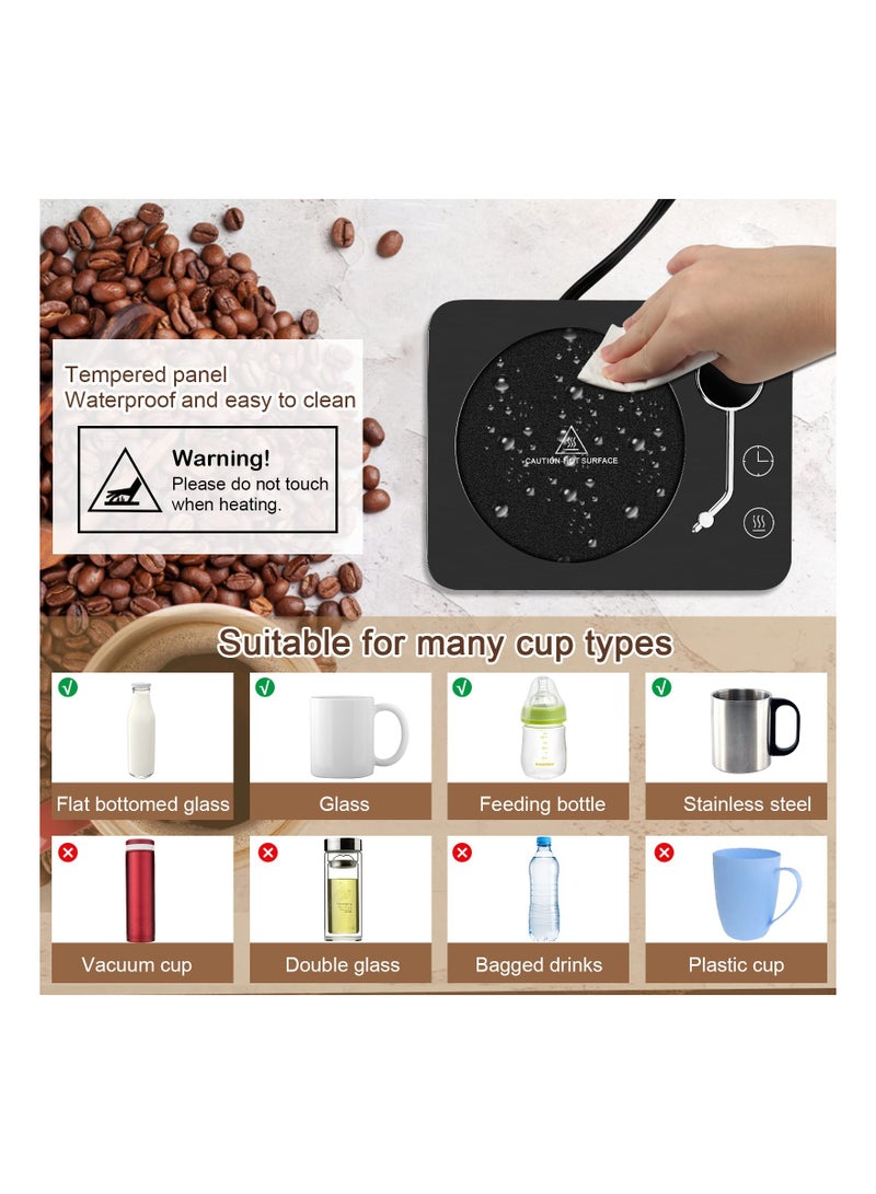 SYOSI Coffee Mug Warmer Smart Coffee Warmer for Desk 3 Temp Settings 130-170℉ Mug Warmer with Auto Shut Off for Heating Beverage Candle Warmer for Coffee Tea Milk, Heated Area Direct:3.54 In(UK Plug,No Mug) - Image 4