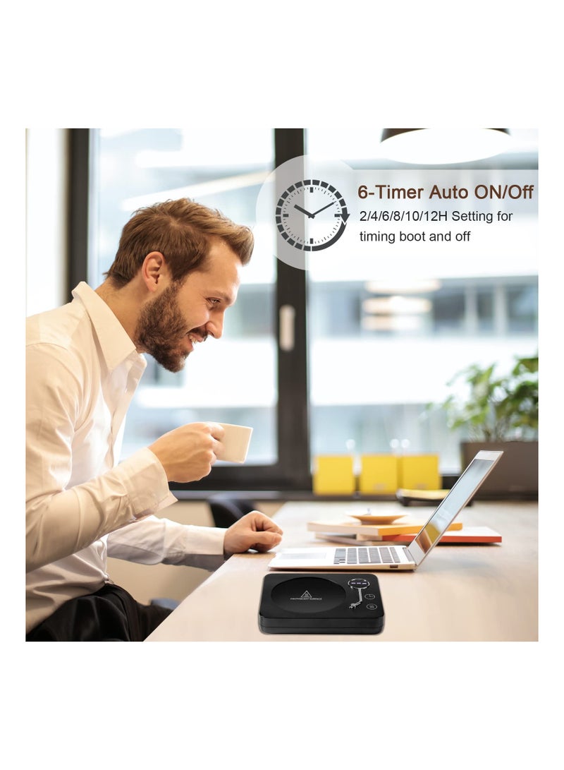 SYOSI Coffee Mug Warmer Smart Coffee Warmer for Desk 3 Temp Settings 130-170℉ Mug Warmer with Auto Shut Off for Heating Beverage Candle Warmer for Coffee Tea Milk, Heated Area Direct:3.54 In(UK Plug,No Mug) - Image 2