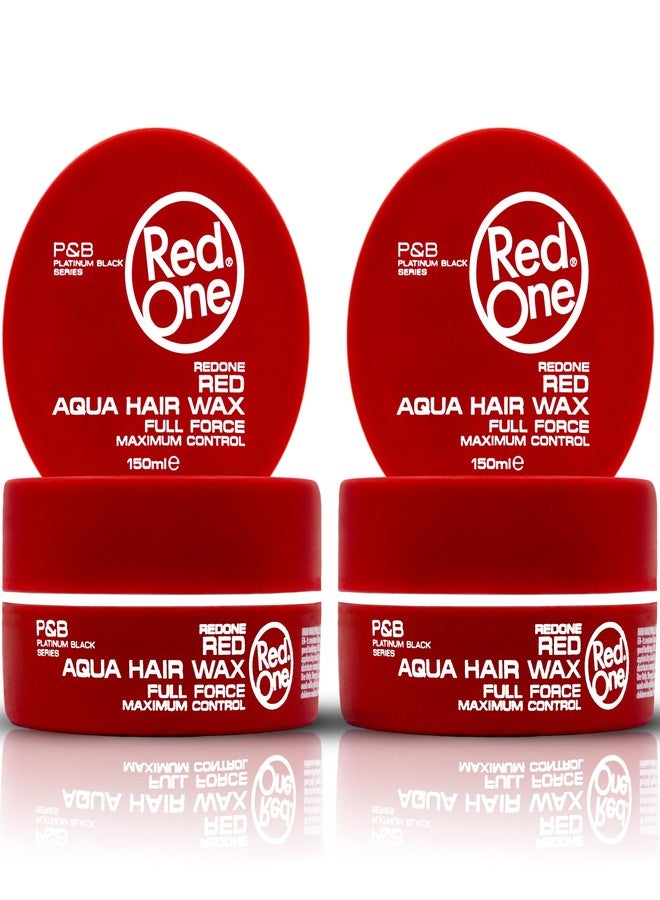 Redone Hair Wax Red 150 ml - Strong Hold & High Shine Hair Styling Wax for Men & Women | Hair Gel Alternative for Slick Styles, Edges, Beard & Moustache Control - Pack of 2