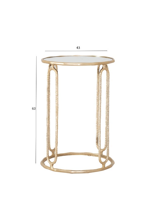 ROYAL FURNITURE Hammared Nested Table Mirror Top -Gold  - Image 5