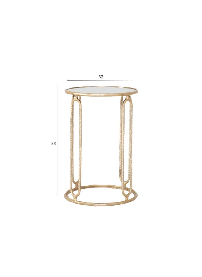 ROYAL FURNITURE Hammared Nested Table Mirror Top -Gold  - Image 4