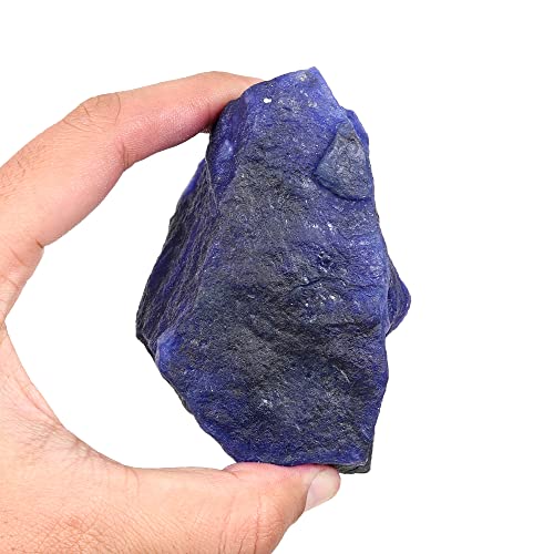 REAL-GEMS 1600 قيراط ياقوت أزرق طبيعي خام للأحجار الكريمة الفضفاضة لصناعة المجوهرات وعرض ديكور طاقة الشفاء - Image 2
