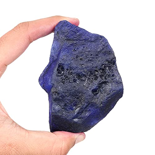REAL-GEMS 1600 قيراط ياقوت أزرق طبيعي خام للأحجار الكريمة الفضفاضة لصناعة المجوهرات وعرض ديكور طاقة الشفاء - Image 3
