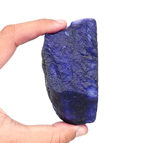 REAL-GEMS 1600 قيراط ياقوت أزرق طبيعي خام للأحجار الكريمة الفضفاضة لصناعة المجوهرات وعرض ديكور طاقة الشفاء - Image 4