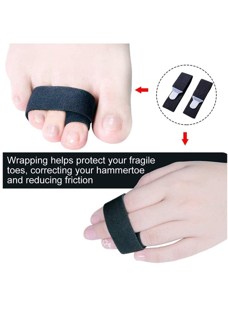 Generic - 6 Pcs Fabric Toe Splints for Broken Toes - Cushioned Bandages & Hammer Toe Separators for Pain Relief & Protection - Image 1