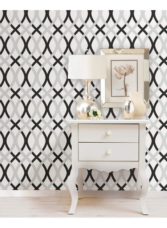 نو وولبيبر ورق حائط شبكي قابل للتقشير واللصق Nu1658 باللون الأسود والفضي، متعدد الألوان - Image 2