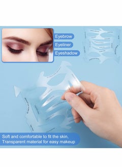 Excefore Eyes Makeup Stencils, 8 Sheet Quick Make-Up Templates for Eyebrows, Eye Shadow Eyeliner Stencil Auxiliary Tool with Various Shapes for Beginners, Women, Girls  - Image 5