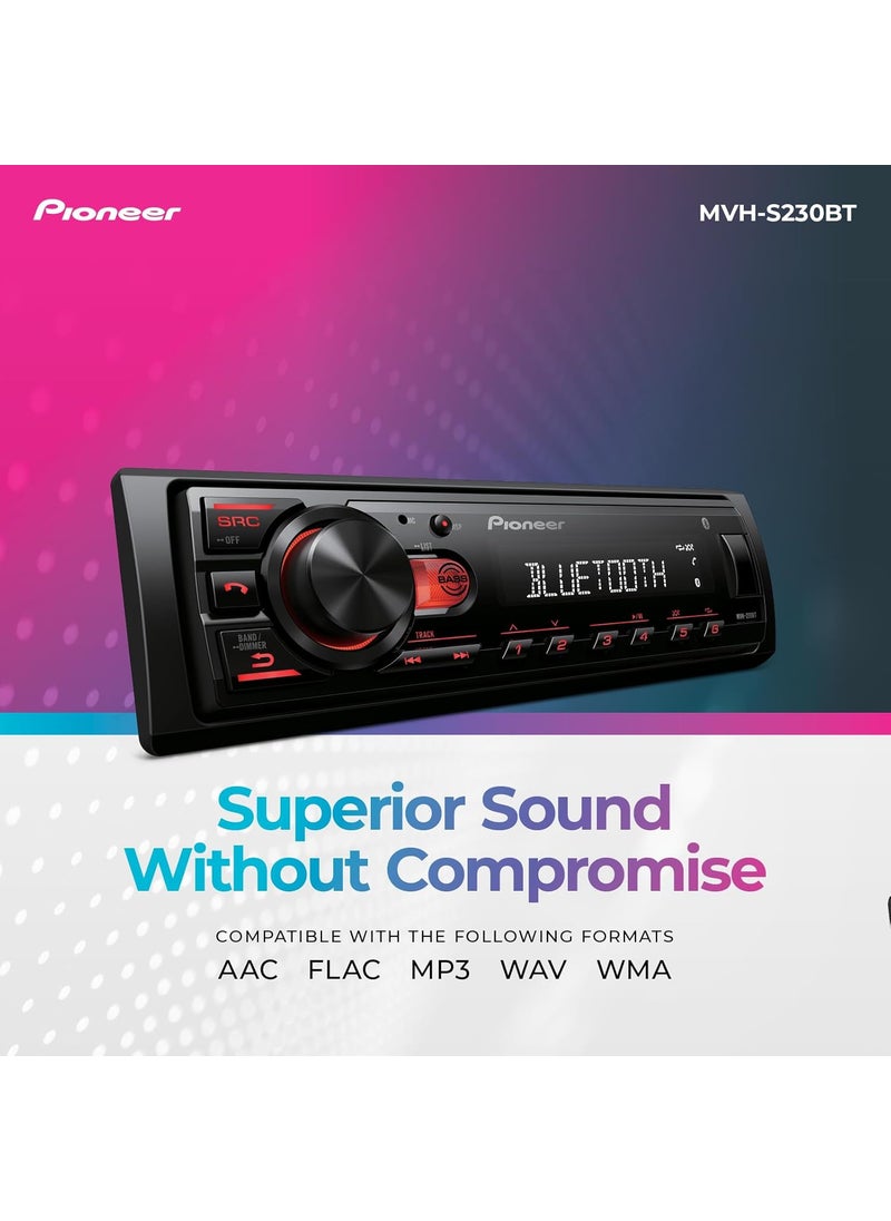 Pioneer Pioneer MVHS230BT Bluetooth Car Stereo with USB Inputs Smartphone Connectivity HandsFree Calling  - Image 5