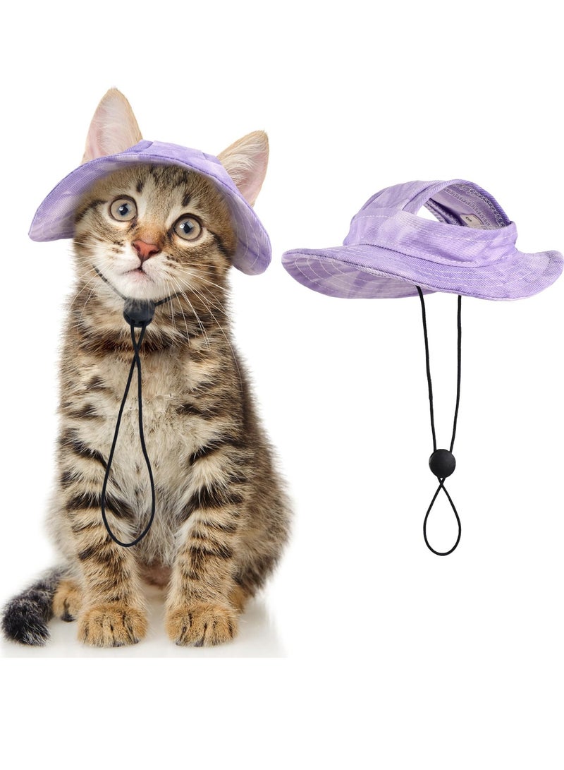 Cat Hats for Cats Only, Cat Cowboy Hats with Ear Holes Tiny Pets Birthday Party Costume, Cat Headwear Mini Cowboy Hat, Funny Sombrero Kitten Hat Chihuahua Beanie Cap Party Decorations