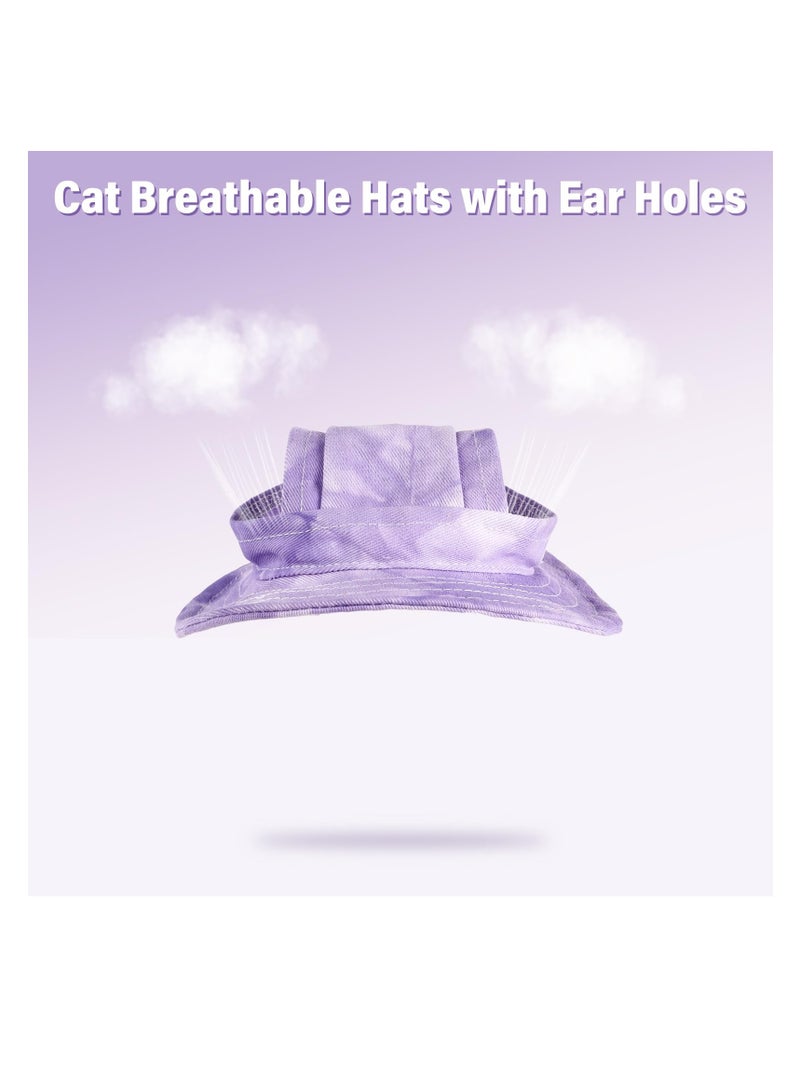 Cat Hats for Cats Only, Cat Cowboy Hats with Ear Holes Tiny Pets Birthday Party Costume, Cat Headwear Mini Cowboy Hat, Funny Sombrero Kitten Hat Chihuahua Beanie Cap Party Decorations