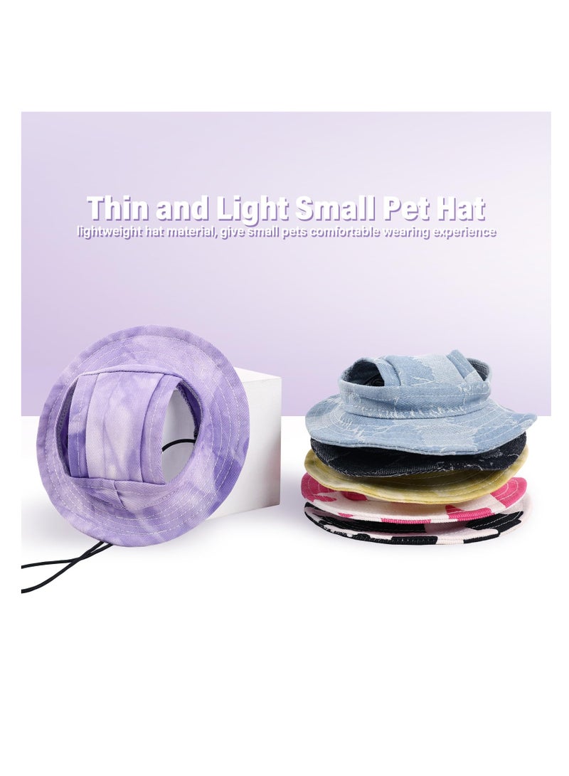 Cat Hats for Cats Only, Cat Cowboy Hats with Ear Holes Tiny Pets Birthday Party Costume, Cat Headwear Mini Cowboy Hat, Funny Sombrero Kitten Hat Chihuahua Beanie Cap Party Decorations