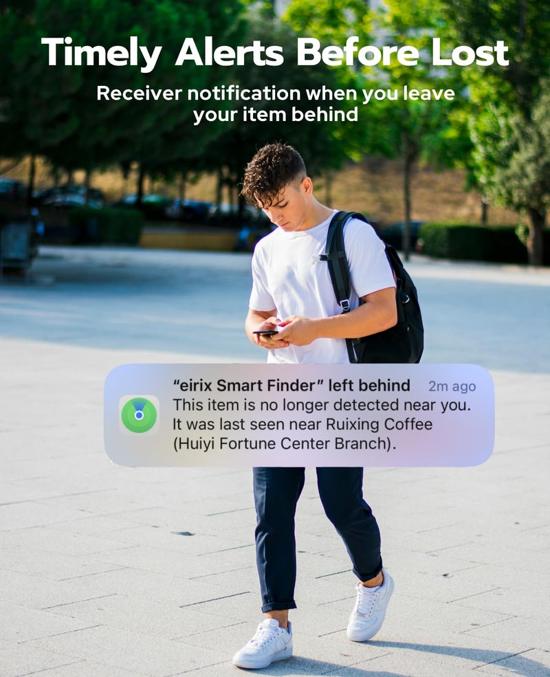 eirix Wallet Tracker Card (iOS Only), Slim Smart GPS Tracker Works with Apple Find My, Rechargeable Wallet Tracker and Item Locator for Luggage, Purse, Card Bag - Image 5