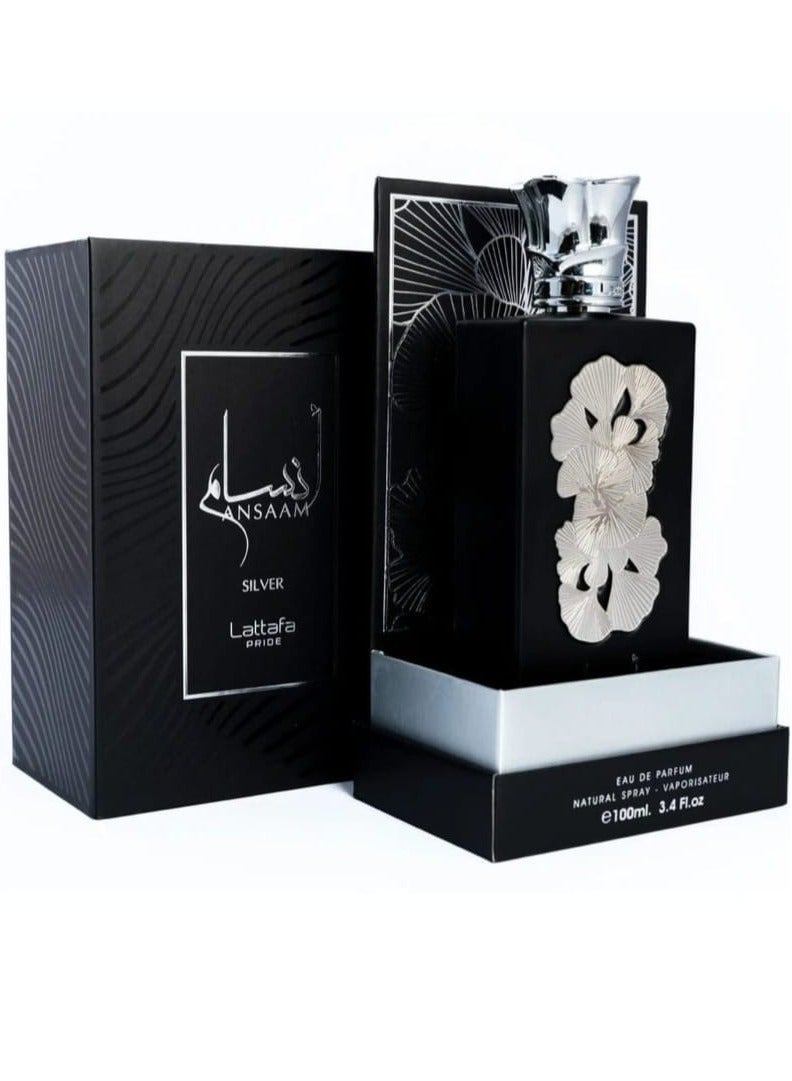 Lattafa PRIDE Ansaam Silver Eau de Parfum 100ml – A Luxury Fragrance for Men and Women - Image 1