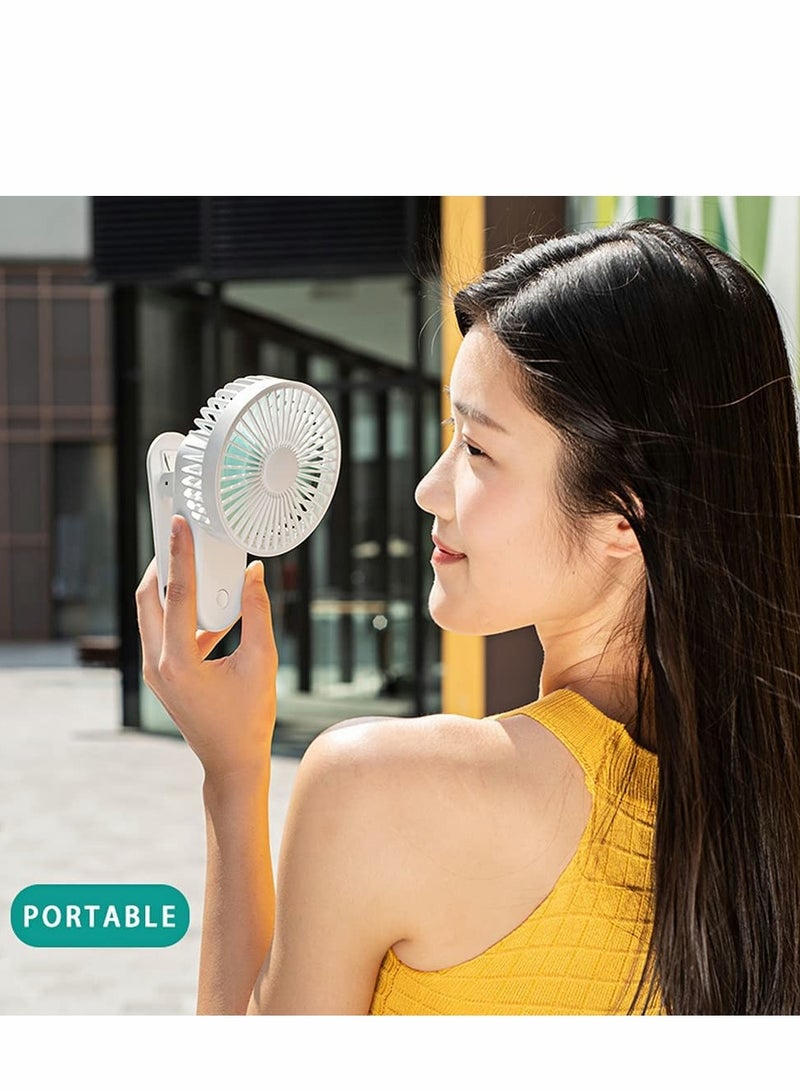 USB Desk Fan with Magnetic Clip, Mini Clip on Fan, Portable Cooling Fan with 3 Speed,180° Adjustable USB Fan, Personal Quiet Electric Fan for Home Office Camping (White) - Image 4