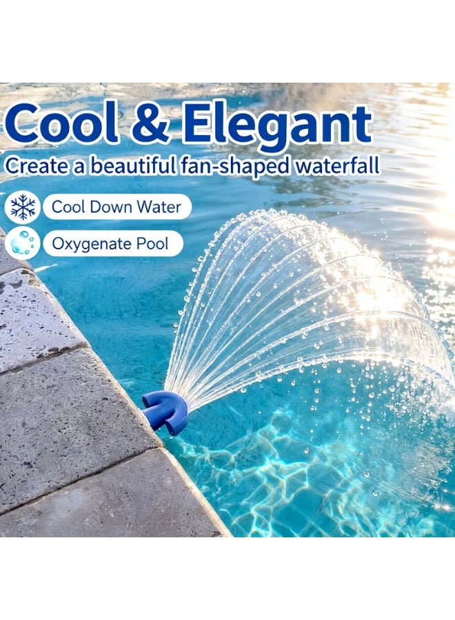 Pool Fountain for Above and In-Ground Pools - 3/4" Universal Pool Fountain, Swimming Pool Spa Water Fountain, Pool Waterfall Sprinkler Accessory, Garden Sprinkler Decoration (Blue, 3/4") - Image 1