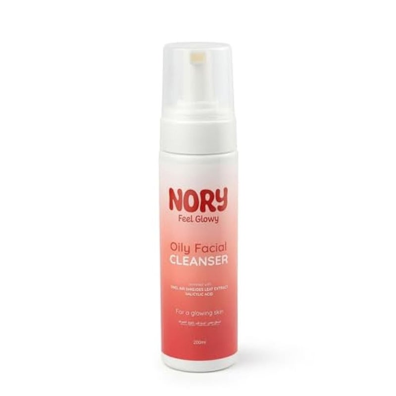 NORY Oily Facial Cleanser with Salicylic Acid, Niacinamide, Green Tea and Hyaluronic Acid, 200ml - Image 1