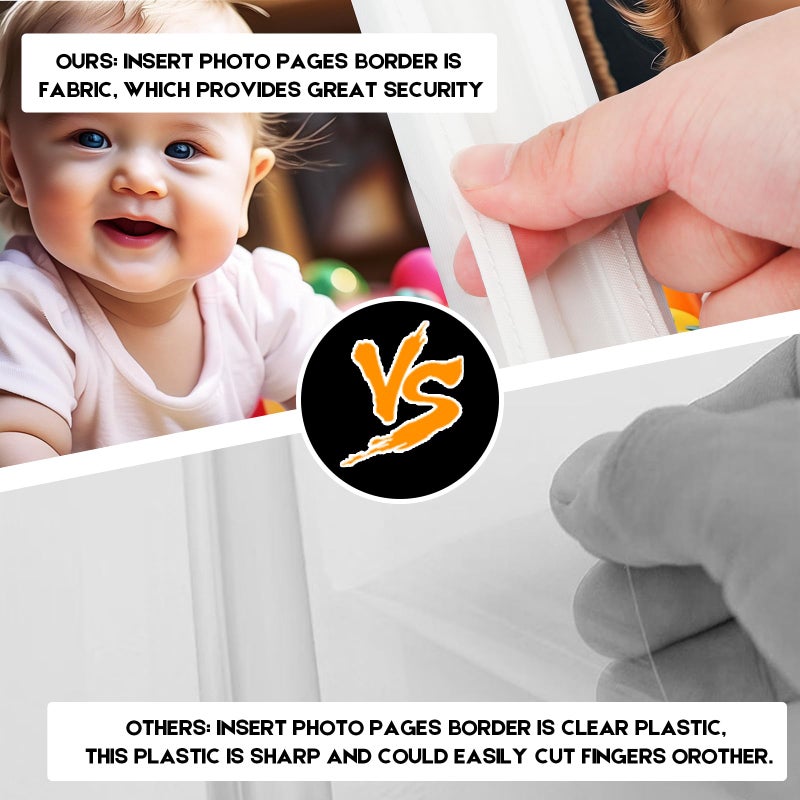 Niselity Baby Photo Book Holds 21 4x6 Photos, My First Photo Book for Baby or Toddlers, Love" Baby Photo Album Soft Cloth Family Book, Cute Book Gift for Babies Shower Newborns Family Photos (Black) - Image 5