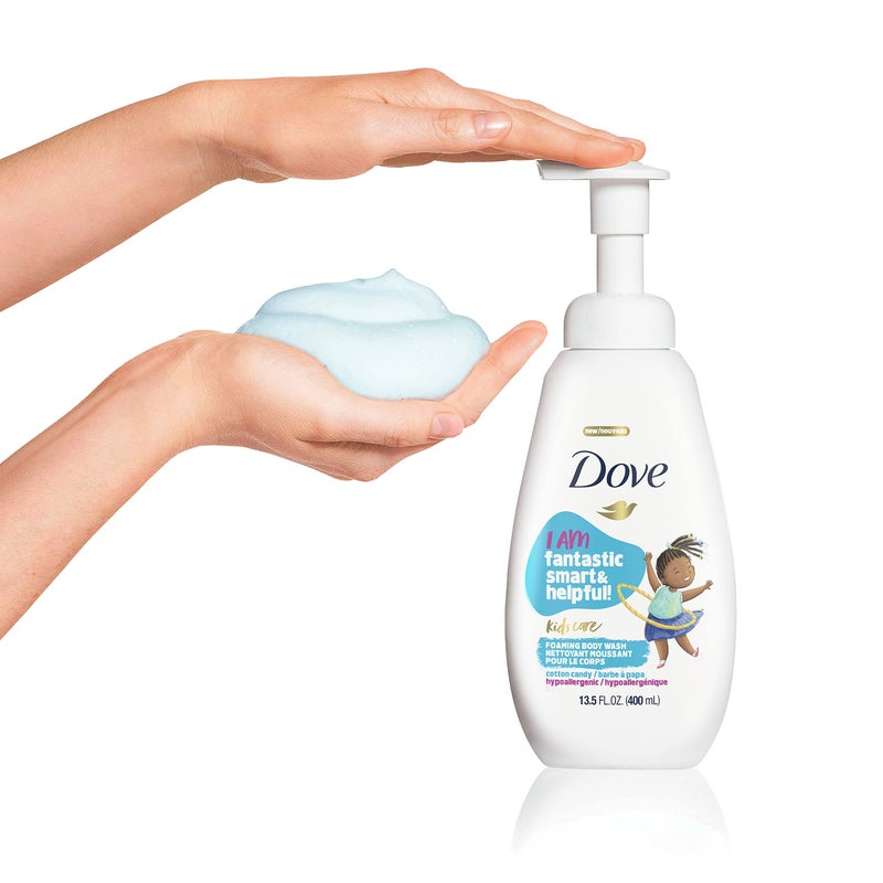 Dove Kids Care Foaming Body Wash For Kids Cotton Candy Hypoallergenic Skin Care 13.5 oz - Image 3