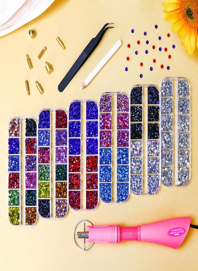 Briskbloom Hotfix Rhinestones Applicator Kit with 11000PCS Hot Fix Crystals 3mm 4mm 5mm, Bedazzler Kit with Rhinestones 10SS 16SS 20SS for Blinging Clothes Fabric, 3 Gems Sizs, Multi-Colors - Image 3