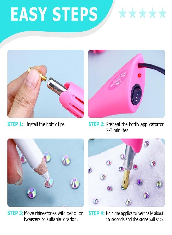 Briskbloom Hotfix Rhinestones Applicator Kit with 11000PCS Hot Fix Crystals 3mm 4mm 5mm, Bedazzler Kit with Rhinestones 10SS 16SS 20SS for Blinging Clothes Fabric, 3 Gems Sizs, Multi-Colors - Image 4