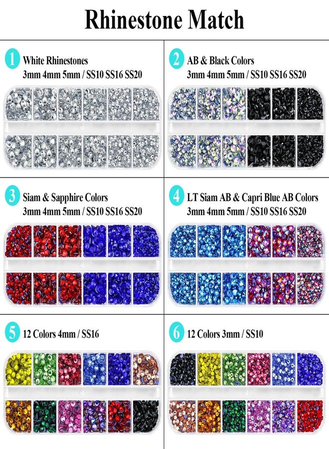 Briskbloom Hotfix Rhinestones Applicator Kit with 11000PCS Hot Fix Crystals 3mm 4mm 5mm, Bedazzler Kit with Rhinestones 10SS 16SS 20SS for Blinging Clothes Fabric, 3 Gems Sizs, Multi-Colors - Image 2