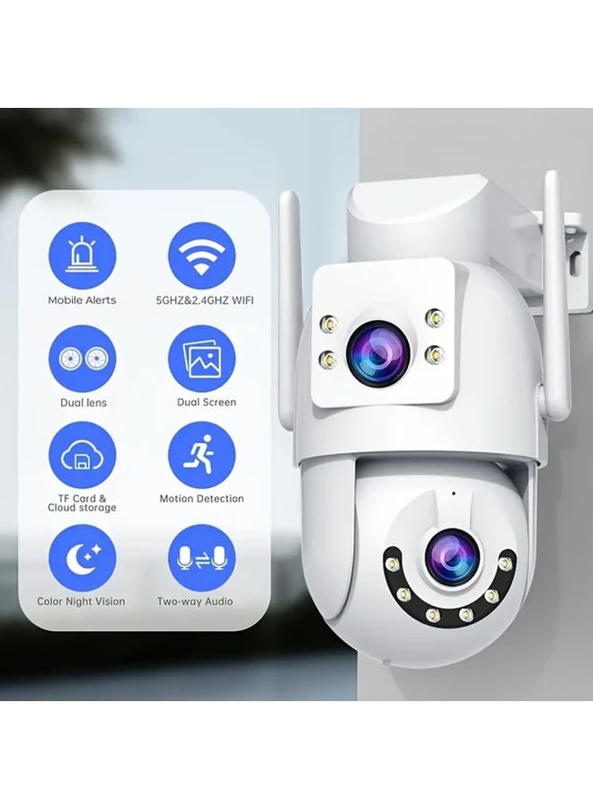 White 1296P 2 4G 5G Indoor Outdoor Security Camera Color Night Vision Motion Tracking - Image 3