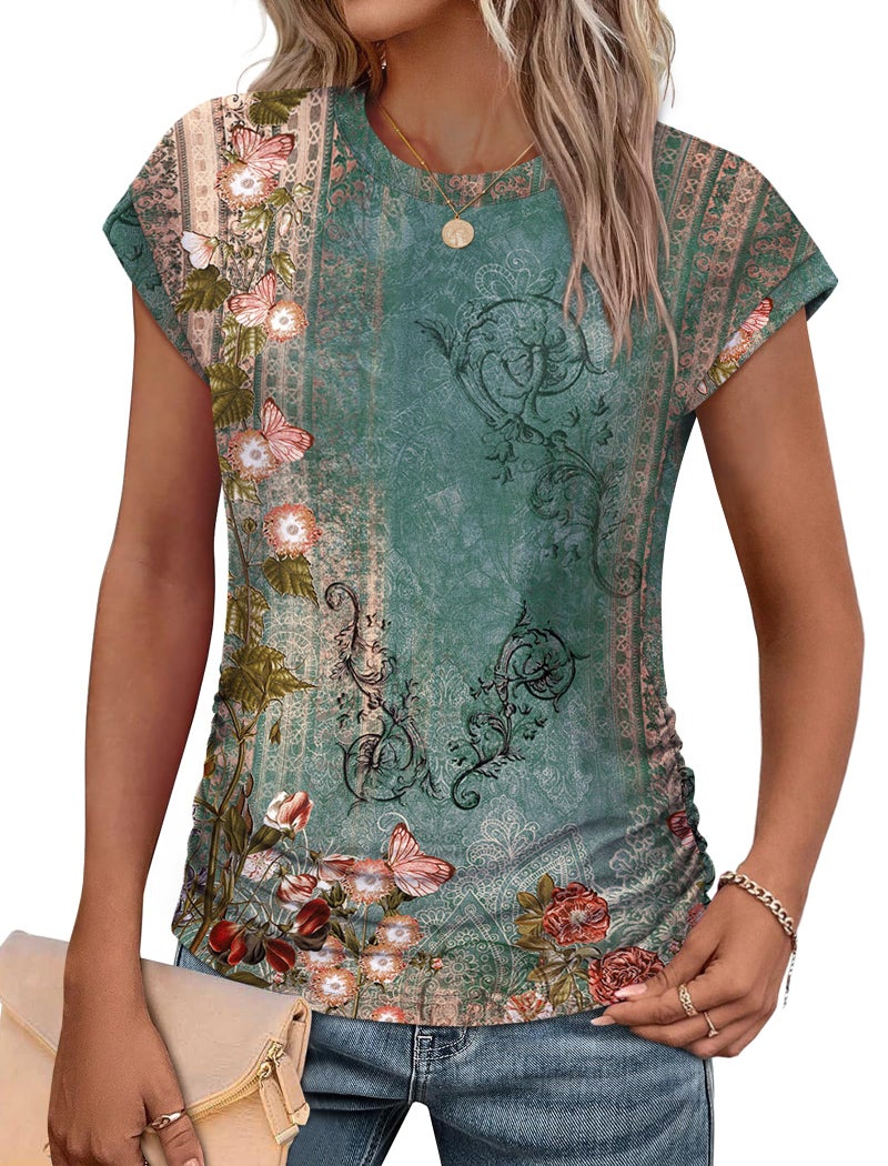 Sampeel Blouses for Women Dressy Casual Summer Outfits Business Work Shirts Fashion Beach Vacation Clothes Boho M - Image 1