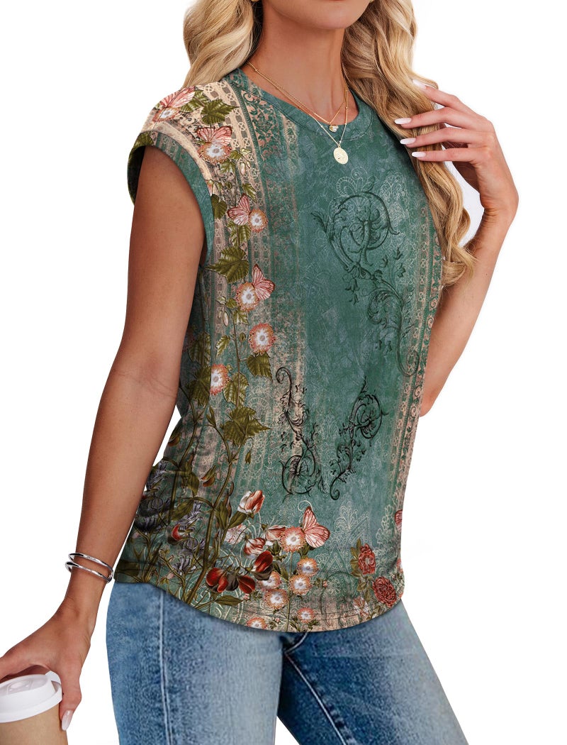 Sampeel Blouses for Women Dressy Casual Summer Outfits Business Work Shirts Fashion Beach Vacation Clothes Boho M - Image 4