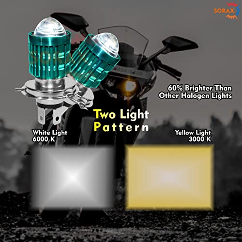 SORAX 9V Super Bright High Low Beam H4 9003 LED Motor Bike Bulb Headlight For Motorcycle, Yellow 3000K, White 6000K - Image 2