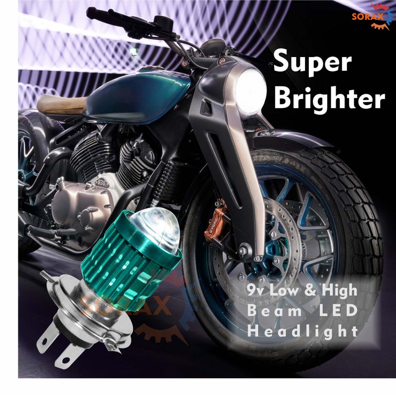 SORAX 9V Super Bright High Low Beam H4 9003 LED Motor Bike Bulb Headlight For Motorcycle, Yellow 3000K, White 6000K - Image 5