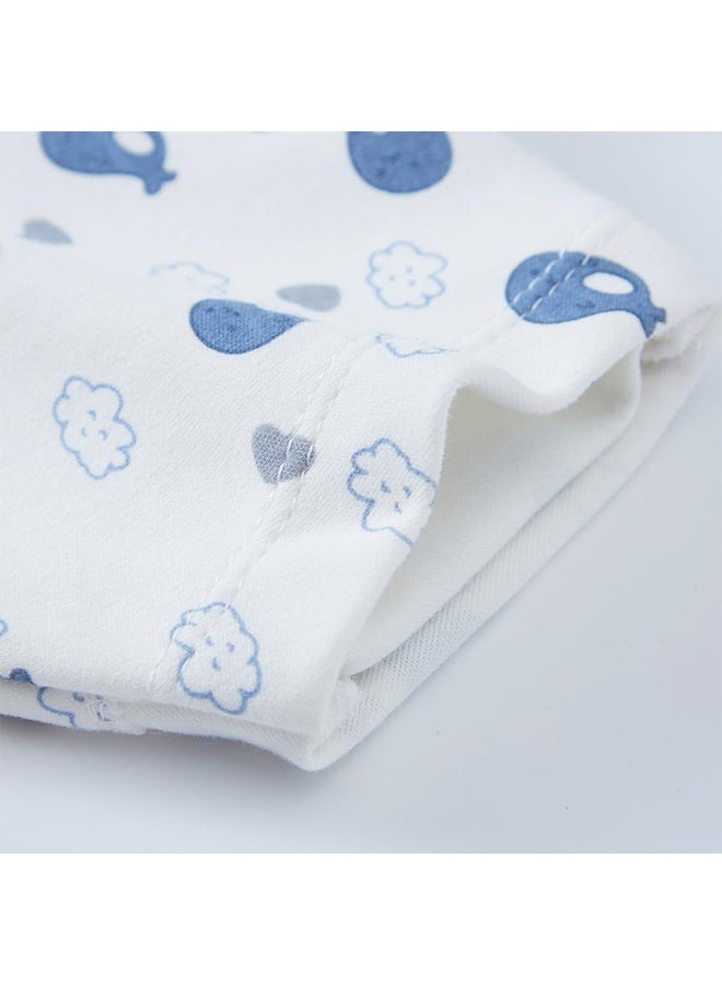 Enrich YLife Enrich YLife Transitional Swaddle Sack for Baby 0-3 Months Swaddle with Arms Up Half-Length Sleeves and Mitten Cuffs 2-Way Zipper Sleeping Bag for Newborn Baby Boys and Girls (Whales, Small)  - Image 5